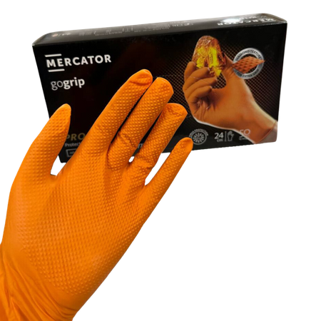 Rękawice nitrylowe bezpudrowe NITRYLEX GOGRIP Orange XL – wytrzymałe i antypoślizgowe