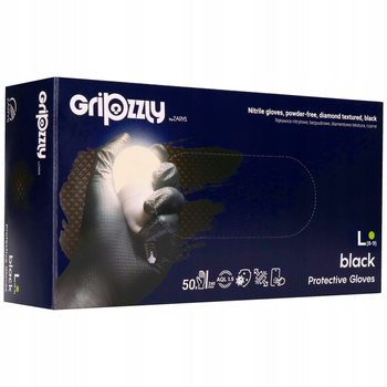 Rękawice nitrylowe GRIPZZLY XXL czarne 50 szt