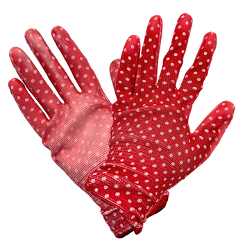 Rękawiczki ogrodowe damskie rozm. 9, czerwone