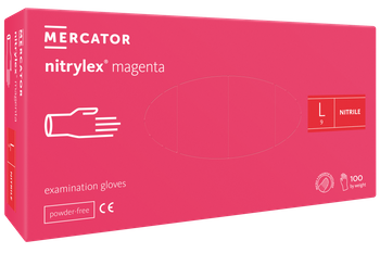 Rękawice nitrylowe bezpudrowe Nitrylex Magenta L
