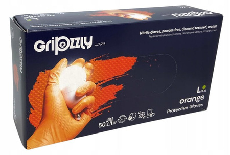 Rękawice nitrylowe GRIPZZLY XXL pomarańczowe 50 szt