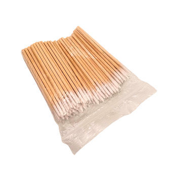 Drewniane patyczki kosmetyczne z bawełną 100 szt