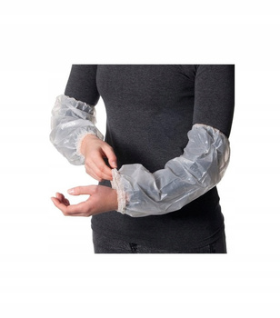 Zarękawki foliowe białe jednorazowe HDPE, 100 szt