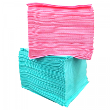 Ściereczki włókninowe do czyszczenia różowe + zielone - zestaw 100 sztuk