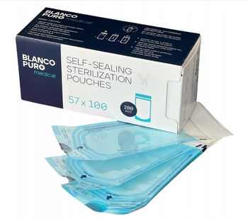Torebki do sterylizacji narzędzi kosmetycznych 57x100 mm 200 szt