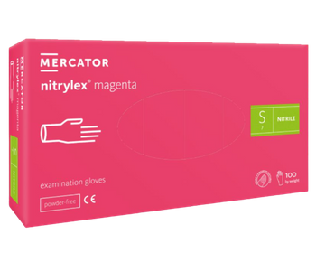 Rękawice nitrylowe bezpudrowe Nitrylex Magenta S