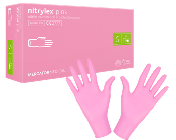 Rękawiczki nitrylowe bezpudrowe Nitrylex Pink S - 100 szt