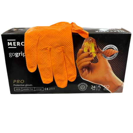 Rękawice nitrylowe bezpudrowe NITRYLEX GOGRIP Orange XL – wytrzymałe i antypoślizgowe