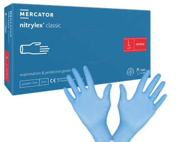 Rękawiczki nitrylowe Nitrylex Classic Blue niebieskie L 100 szt