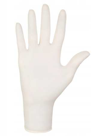 Rękawice lateksowe bezpudrowe DERMAGEL COATED, rozmiar S, kremowe