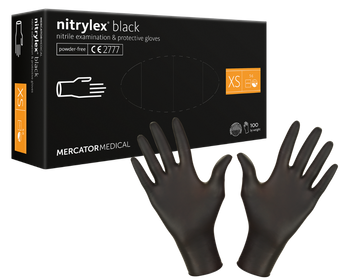 Nitrylowe rękawice bezpudrowe czarne XS - ochrona i komfort