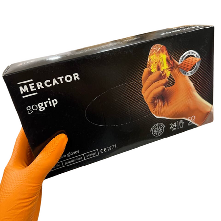 Rękawice nitrylowe bezpudrowe NITRYLEX GOGRIP Orange XL – wytrzymałe i antypoślizgowe