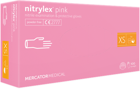 Rękawiczki nitrylowe bezpudrowe Nitrylex Pink XS - 100 szt