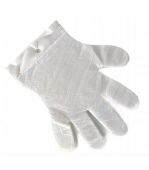 Rękawiczki foliowe HDPE jednorazowe M 100 sztuk