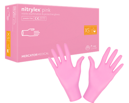 Rękawiczki nitrylowe bezpudrowe Nitrylex Pink XS - 100 szt