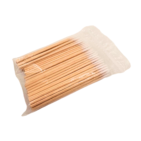 Drewniane patyczki kosmetyczne z bawełną 100 szt