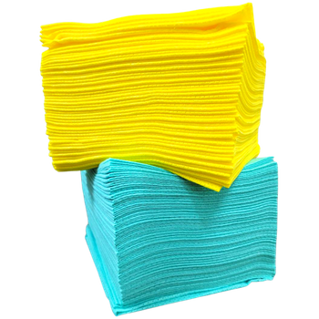 Ściereczki włókninowe do czyszczenia żółte + zielone - zestaw 100 sztuk