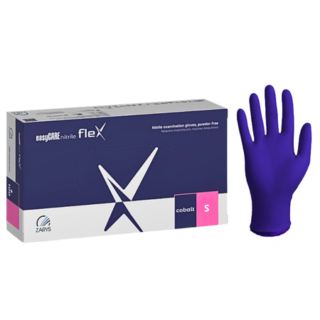 Rękawice medyczne nitrylowe easyCARE Nitrile Flex Cobalt S, 100 szt