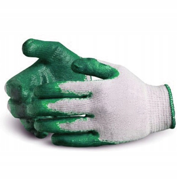 Rękawice robocze ogrodowe lateksowe zielone L