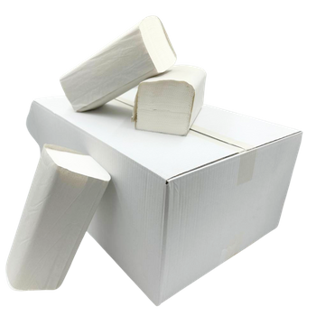 Ręcznik celulozowy ZZ, jednowarstwowy, biały, karton 