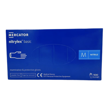 Rękawice nitrylowe bezpudrowe M granatowe Nitrylex Basic