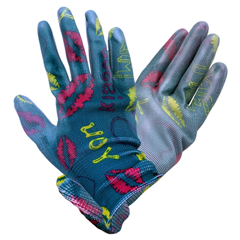 Rękawice do ogrodu niebieskie, rozm. 7