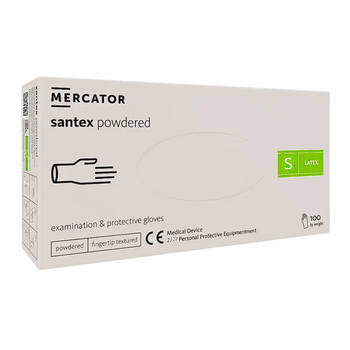 Rękawice lateksowe pudrowane Santex Powdered Smooth 100 szt – rozmiar S