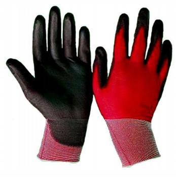 Rękawice robocze nitrylowe czerwone ochronne rozmiar 6