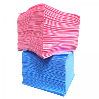 Ściereczki włókninowe do czyszczenia różowe + niebieskie - zestaw 100 sztuk