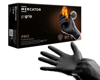 Rękawice ochronne GoGrip Black M, nitrylowe