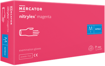 Rękawice nitrylowe bezpudrowe Nitrylex Magenta M