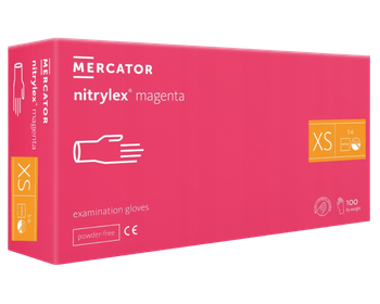 Rękawice nitrylowe bezpudrowe Nitrylex Magenta XS