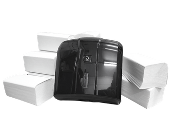 Zestaw startowy - Binda ręczników typu ZZ + czarny podajnik DKZ036 C