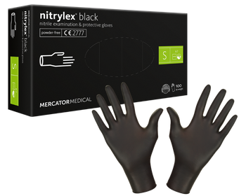 Nitrylowe rękawice bezpudrowe czarne S - ochrona i komfort