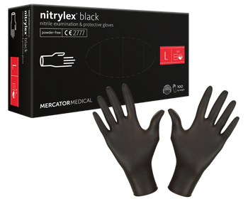 Nitrylowe rękawice bezpudrowe czarne L - ochrona i komfort