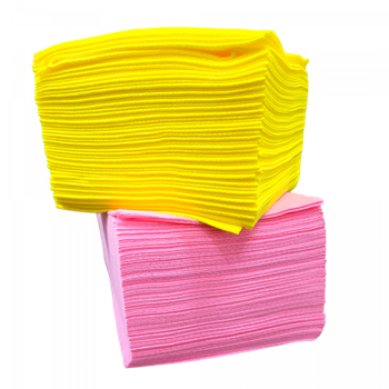 Ściereczki włókninowe do czyszczenia żółte + różowe - zestaw 100 sztuk