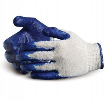 Rękawice robocze ogrodowe lateksowe niebieskie L