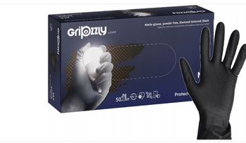 Rękawice nitrylowe GRIPZZLY XL czarne 50 szt