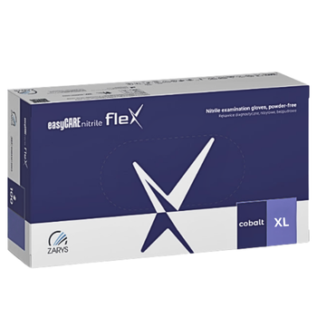 Rękawice nitrylowe easyCARE Nitrile Flex Cobalt XL bezpudrowe
