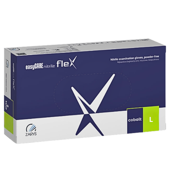 Rękawice nitrylowe easyCARE Nitrile Flex Cobalt L bezpudrowe, medyczne, 100szt